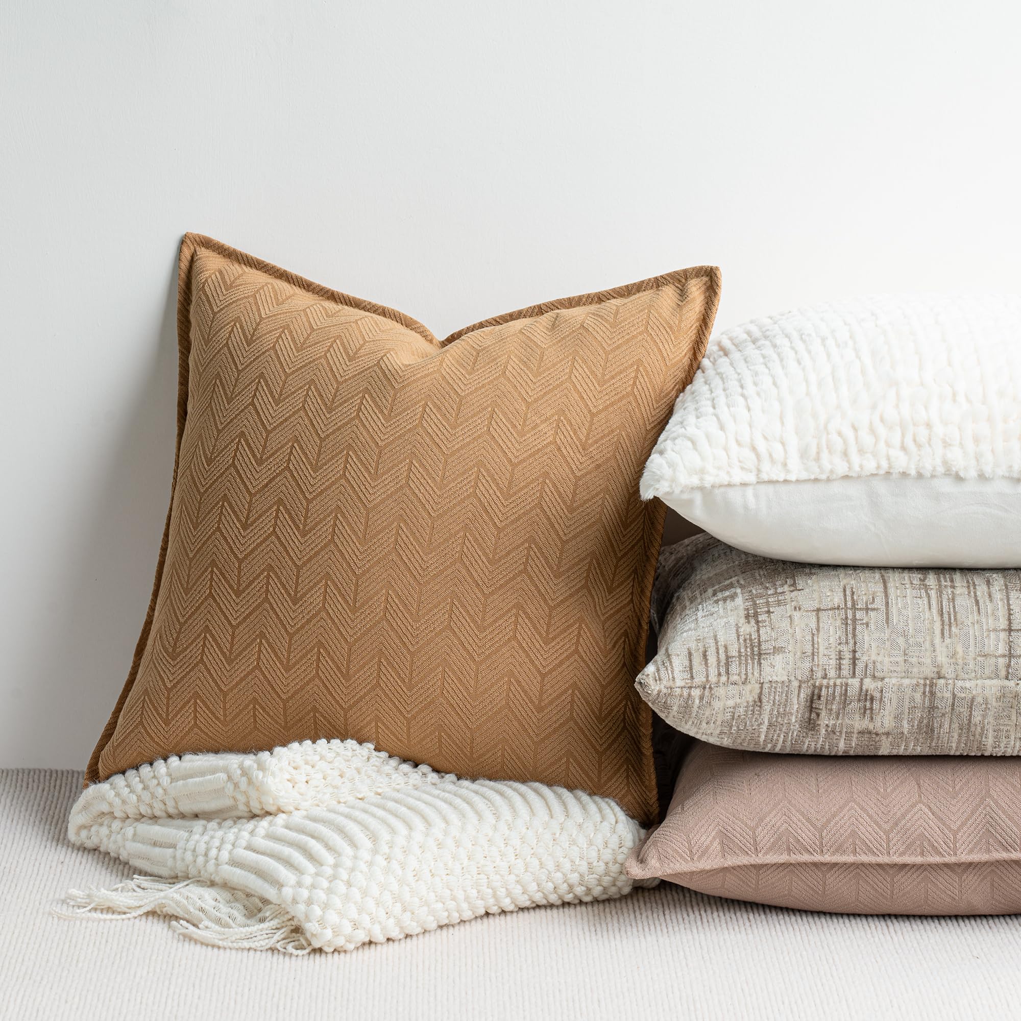Linen Blend Throw Pillow Cover